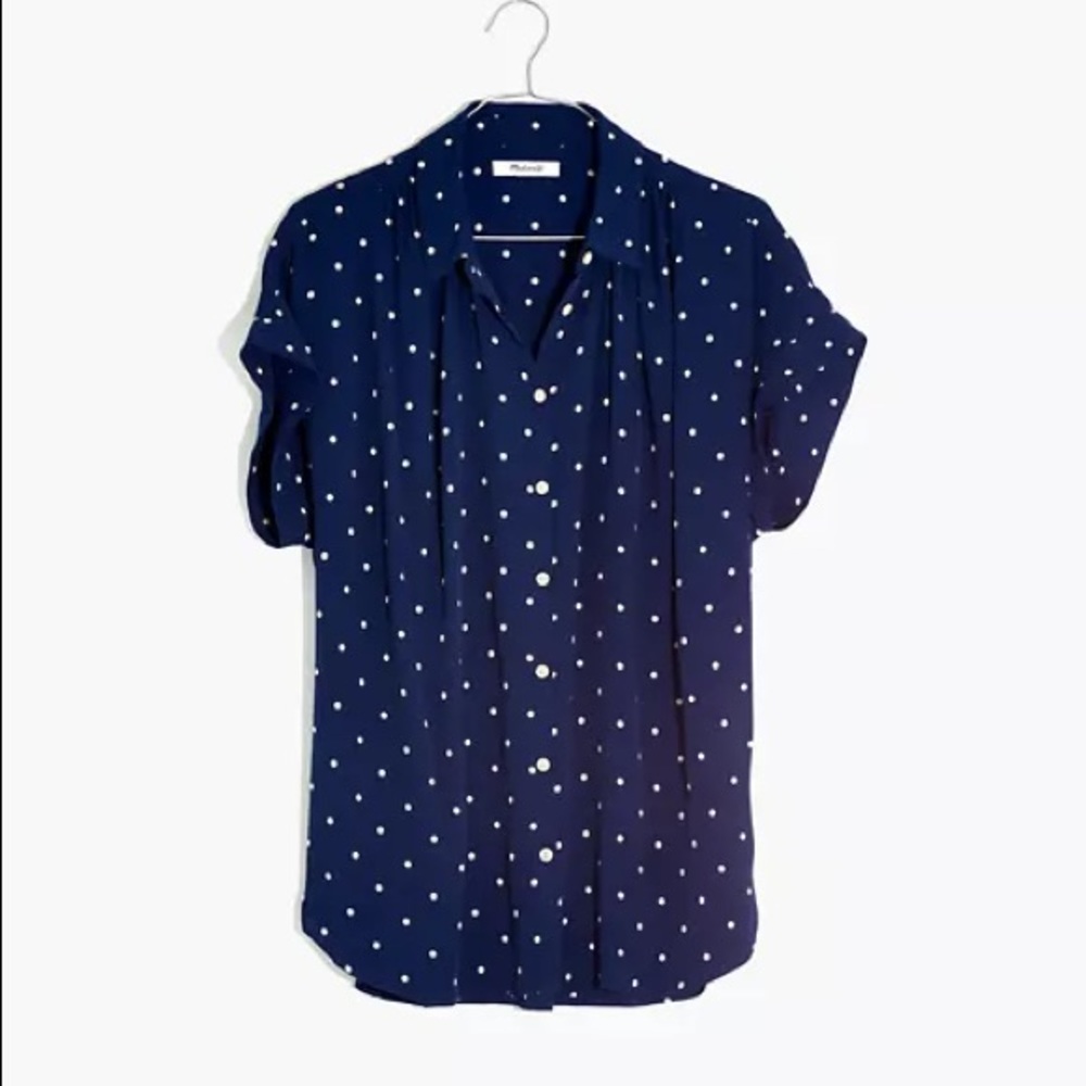 Madewell Central Short in Blue Polka Dot